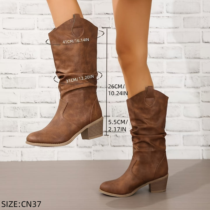 Gemma - Solid Western Cowboy Boots