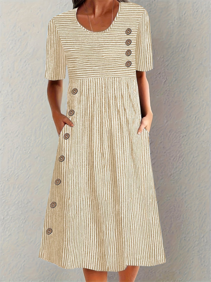 Coralie | Crisp Striped Summer Maxi