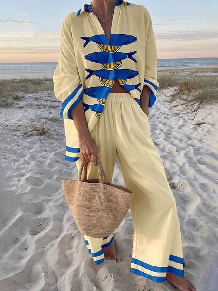 Mae | Island Style Oversized Shirt and Waist Pocket Pants Set