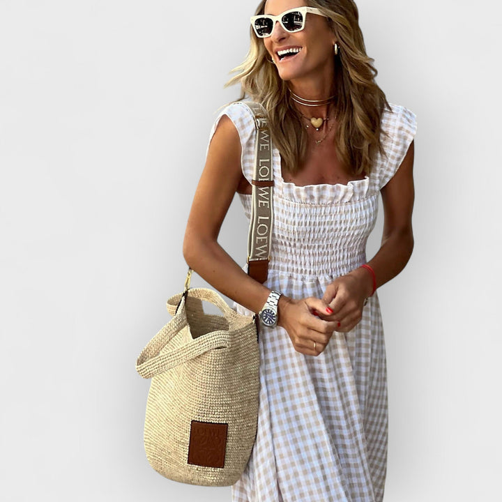 Jaela | Checkered maxi dress