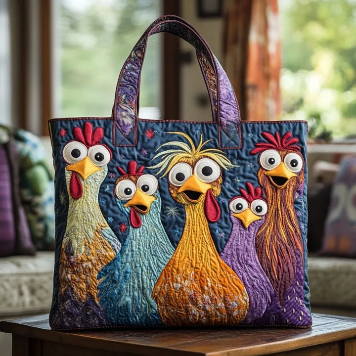 Artisan Bag | Five Colorful Chickens