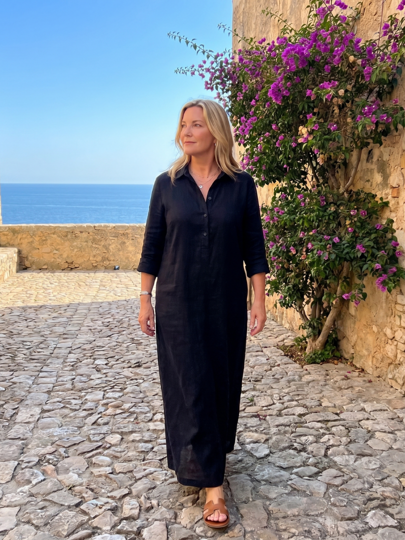 Hazel | Long Sleeve Relaxed Silhouette Maxi Dress