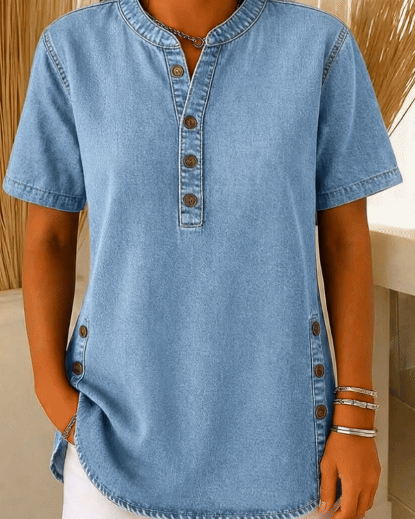 Morgan | Loose Cotton Denim Blouse
