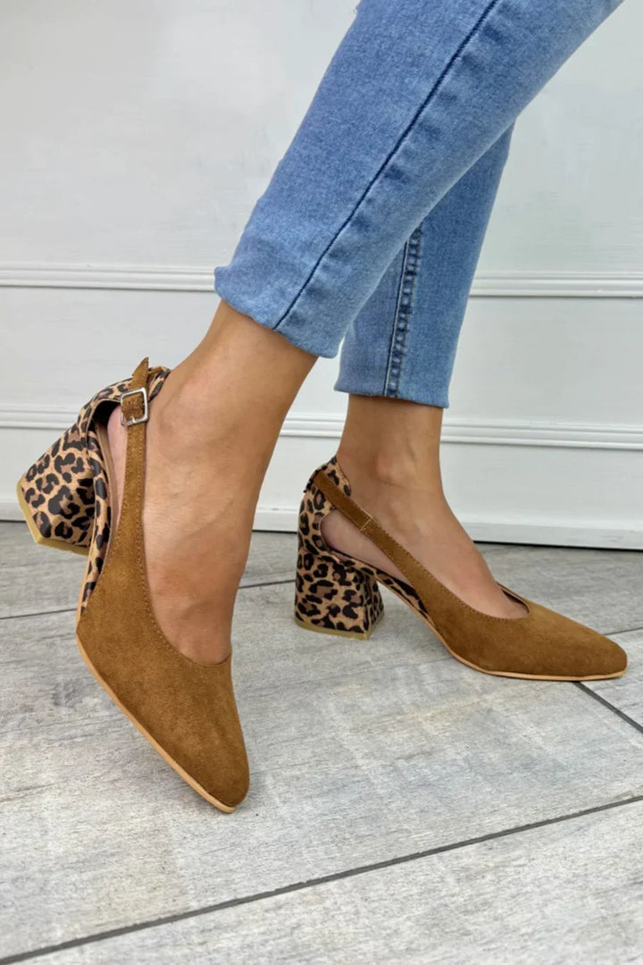 LEOPARD PRINT SLINGBACK PUMPS