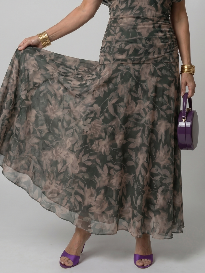 Hannah | Off Shoulder Flow Midi Dress