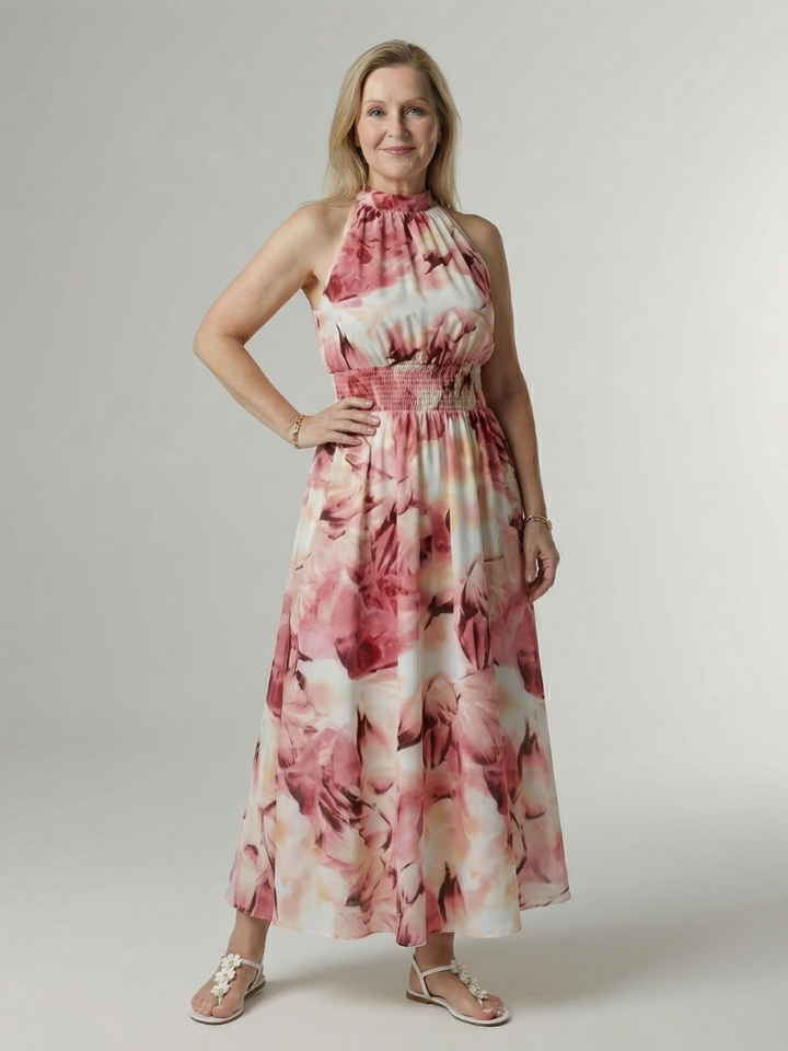 Willow | Gathered Halter Midi Dress