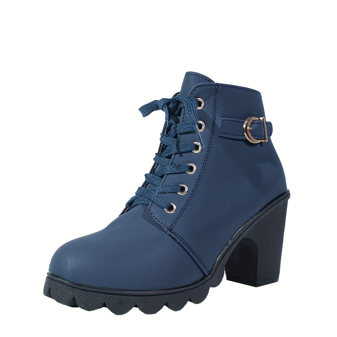 Ann - Fashionable Lace-Up Ankle Boots