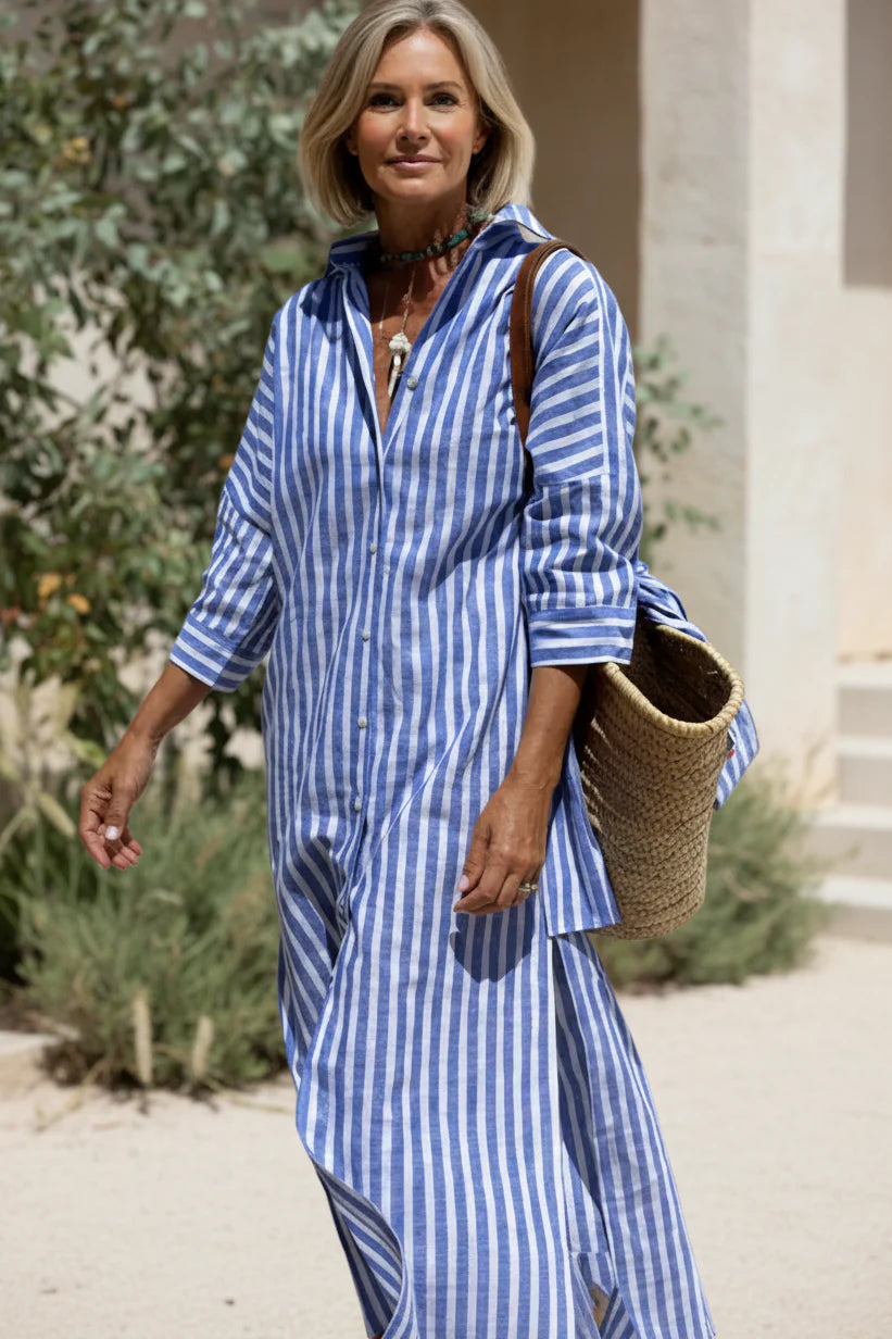 Elle | Stripped Dress Shirt - Effortless Comfort, Everyday Comfortbale
