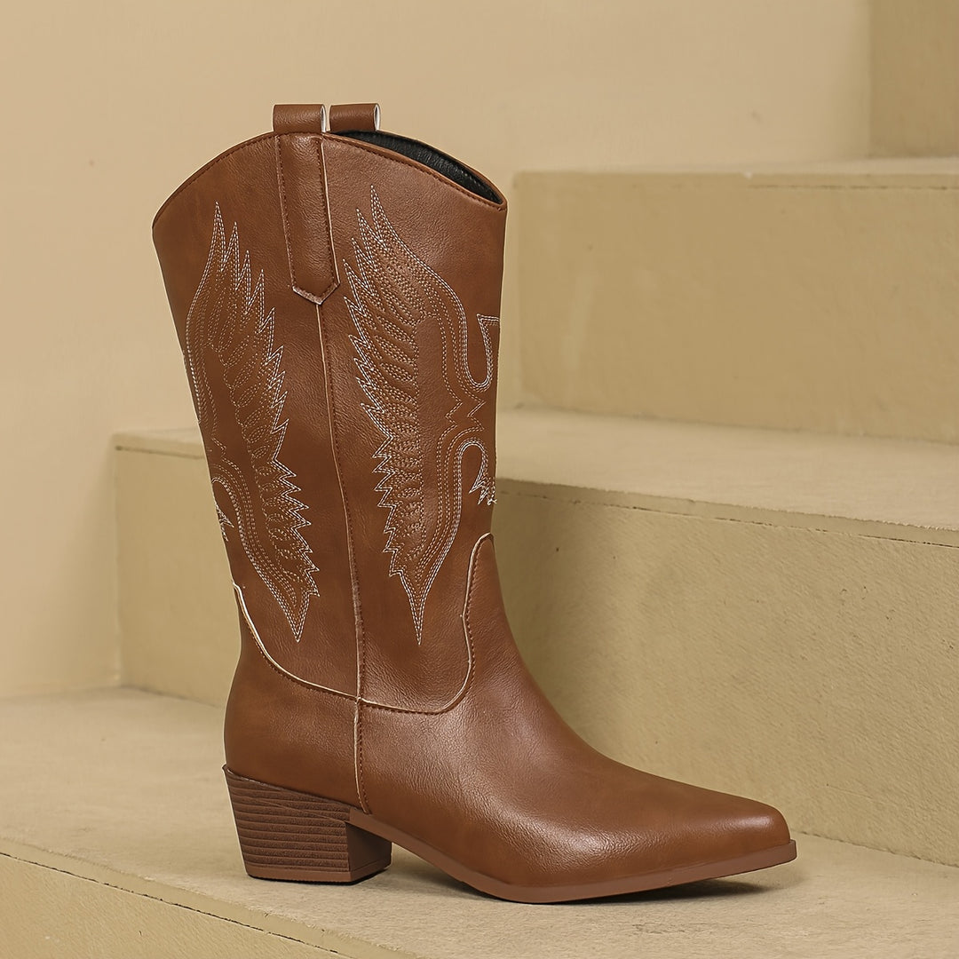 Lucy - Low Pointed Toe Wing Boots