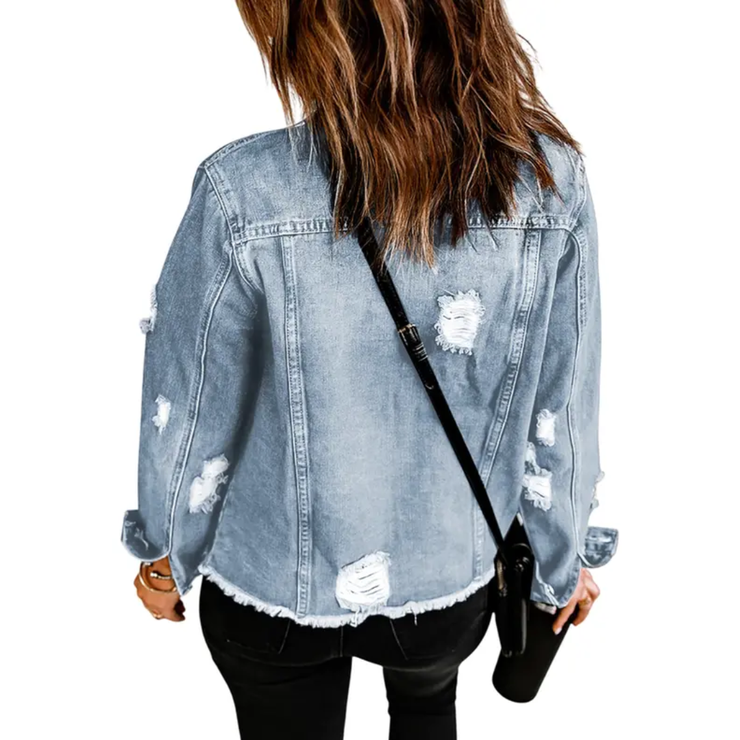 Miley | Distressed Denim Jacket