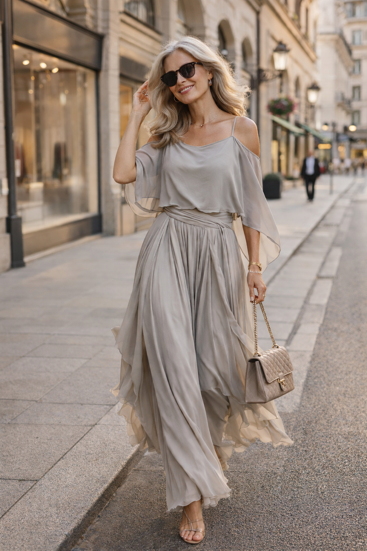 Helene | Draped Elegant Evening Dress