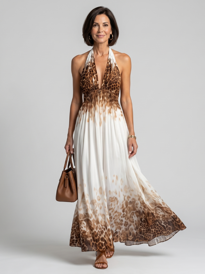 Delaney | Pleated White Midi Dress