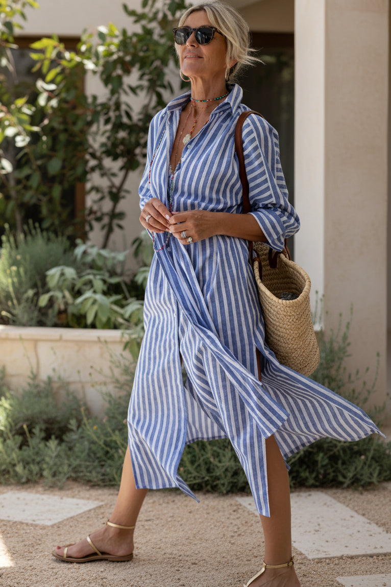 Elle | Stripped Dress Shirt - Effortless Comfort, Everyday Comfortbale