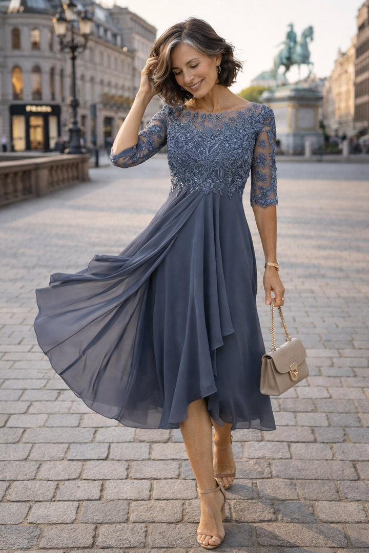 Lea | Elegant Lace Midi Dress