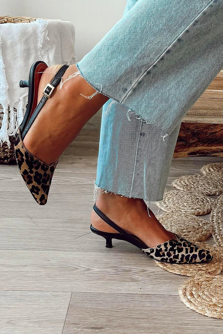 Elke – Animal Print Slingback Heels