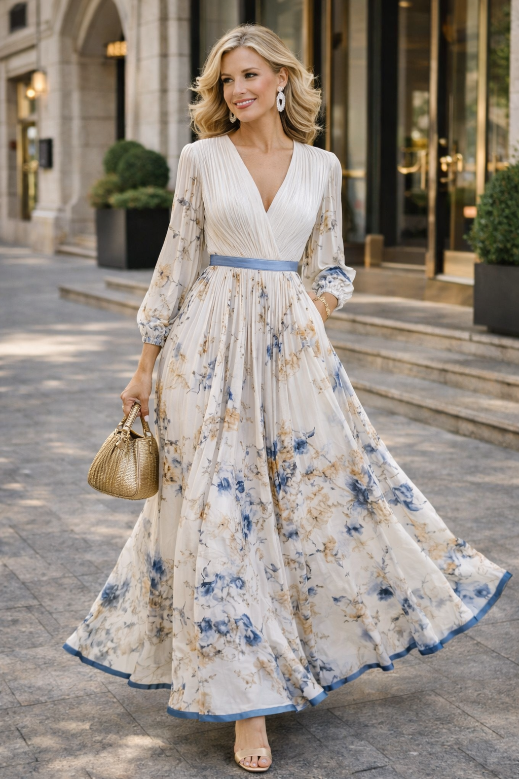 Heike | Floral Sleeveless V-Neck Maxi Dress