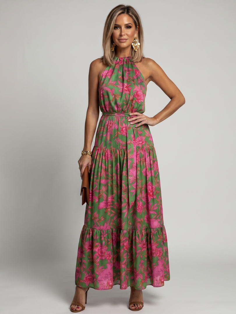 Zoey | Draped Halter Midi Dress