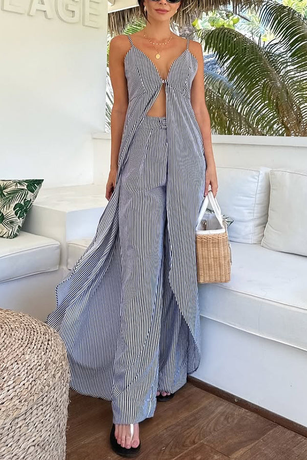 Luna | Sleeveless Stripe Top & Loose Pants