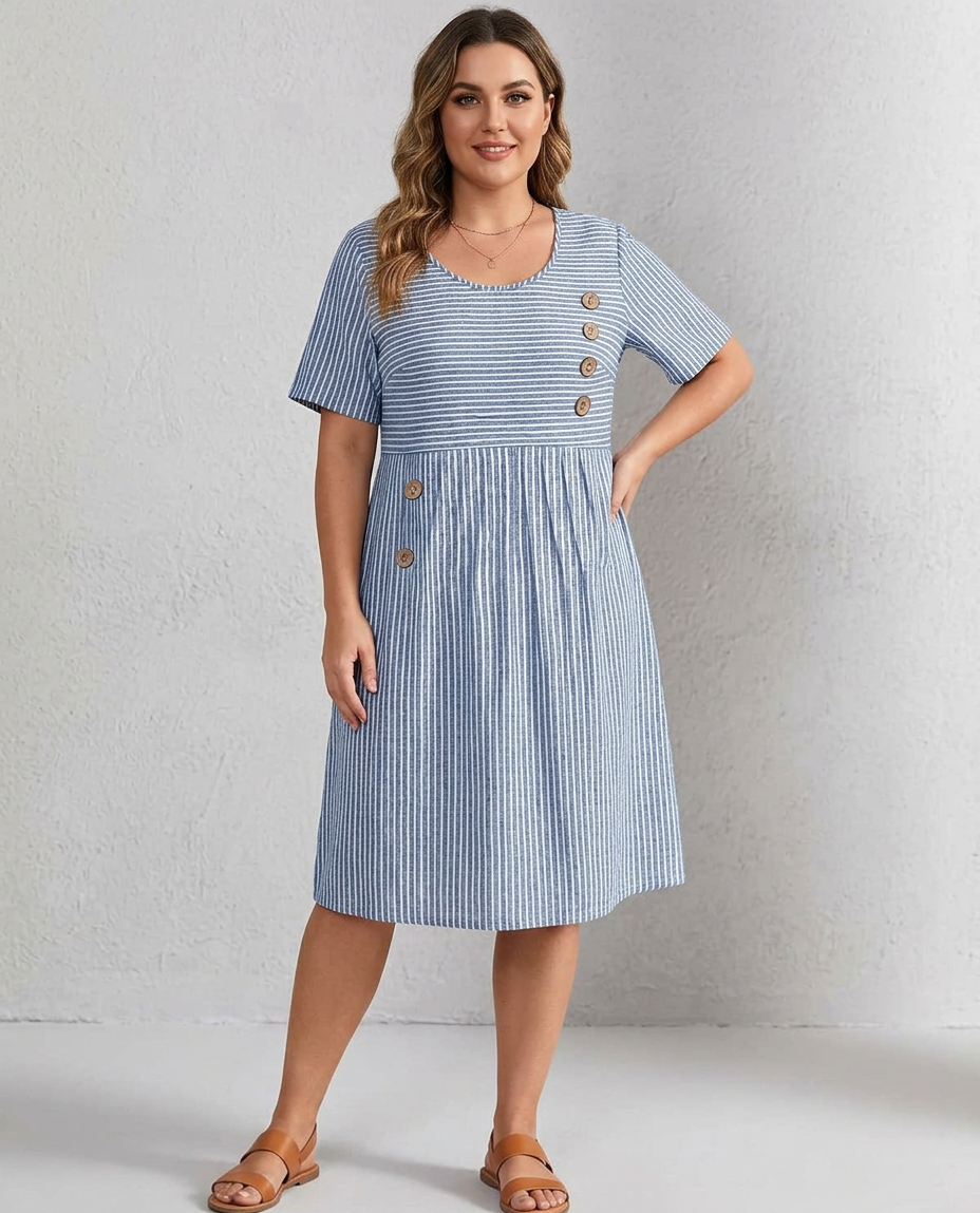 Pia | Striped Button Dress