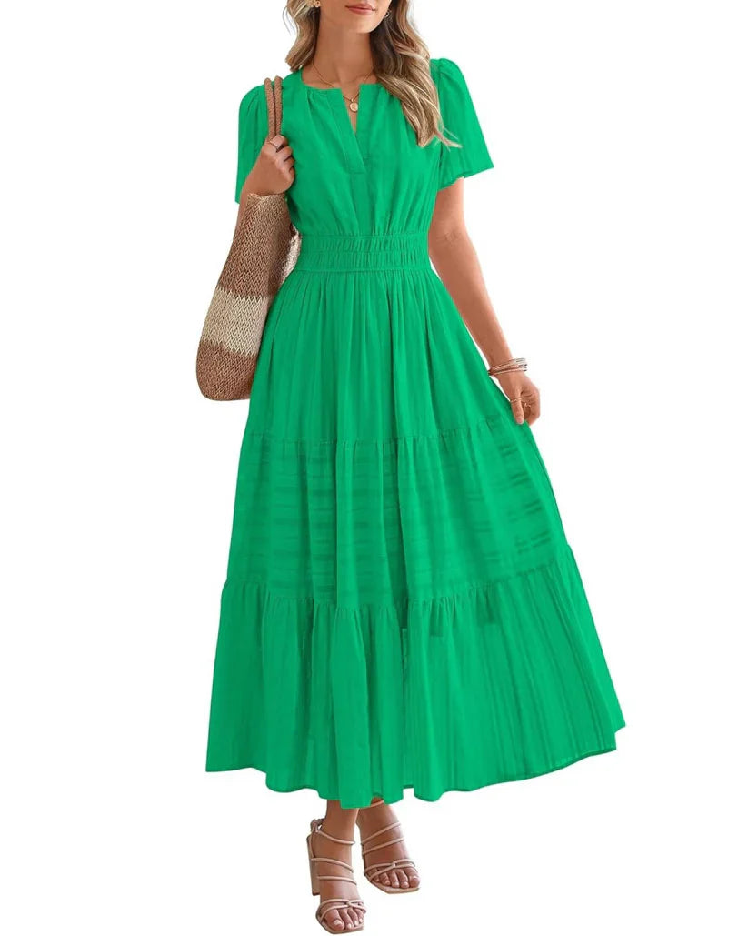 Ella | Smocked Waist Tiered Maxi Dress
