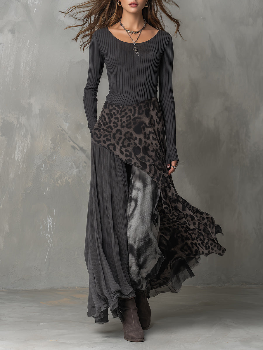 Brooke | Bohemian Animal Print Maxi Dress