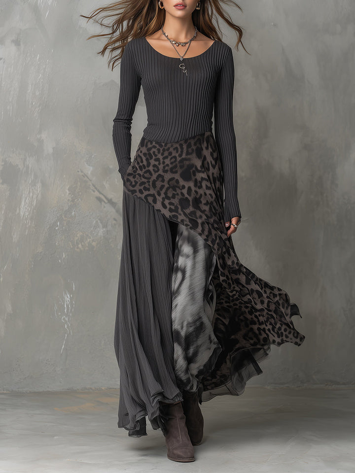 Brooke | Bohemian Animal Print Maxi Dress