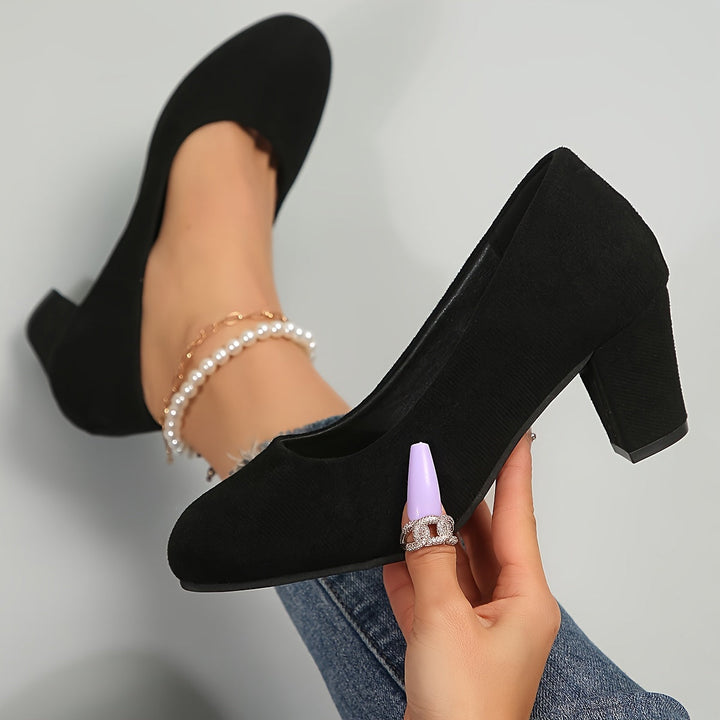 Laure - Wide-toe Pumps with Stable Heel