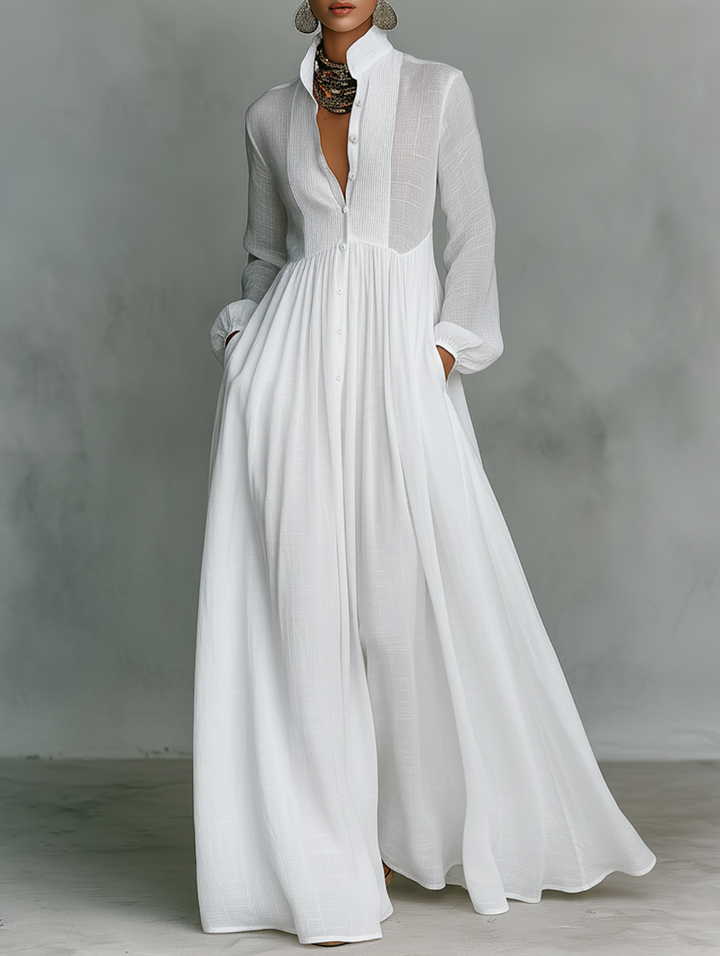 Kinsley | Flowy Front-Button Maxi Dress