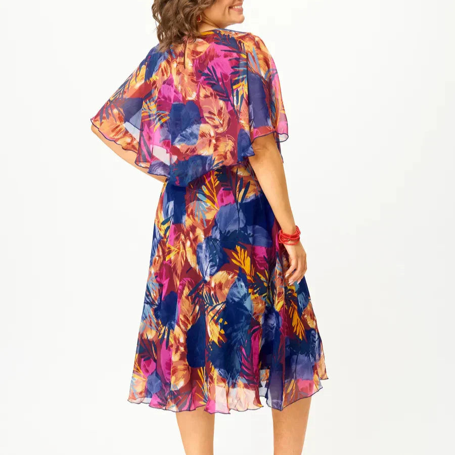 Amelia | Vibrant Print Midi Dress