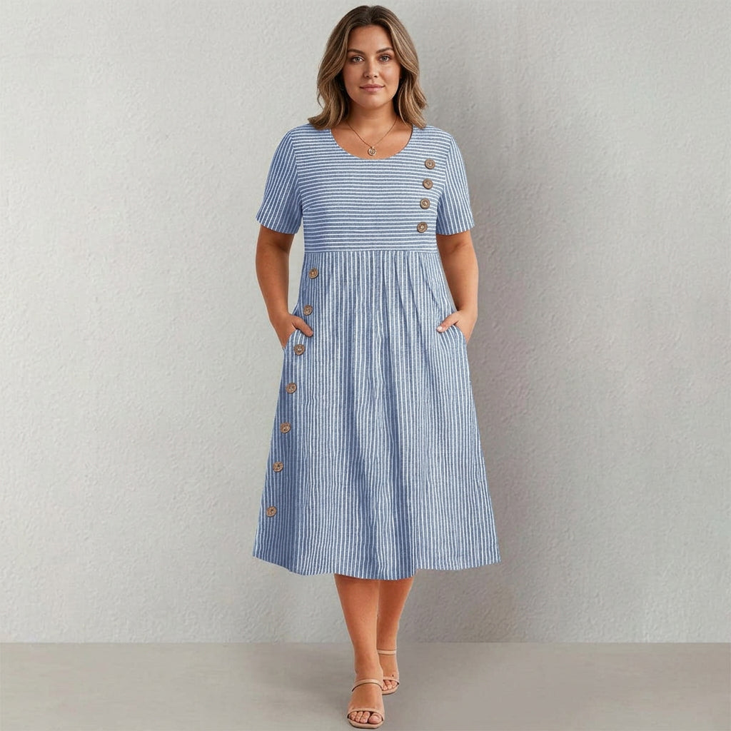 Pia | Striped Button Dress