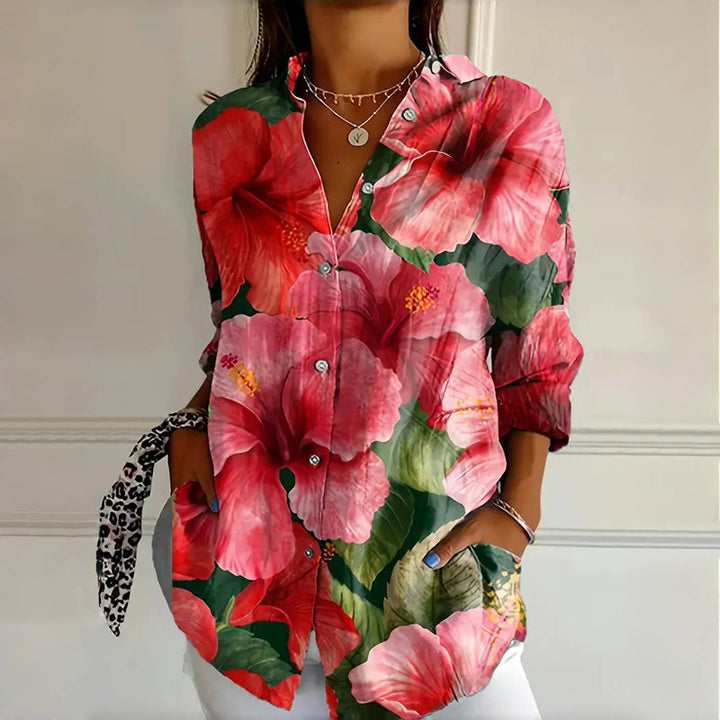 Rianne | Vintage Floral Print Long Sleeve Blouse