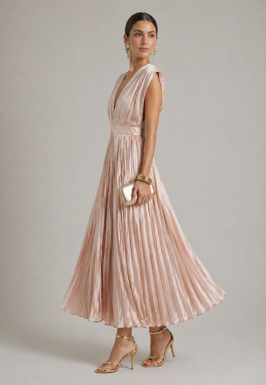 Genevieve | Timeless Pleated Midi Dress