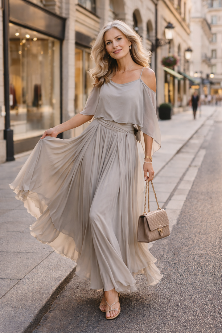 Helene | Draped Elegant Evening Dress