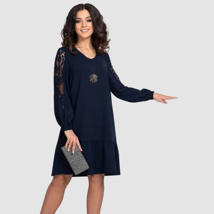 Mina | Elegant Lace Sleeve Midi Dress