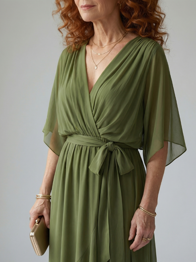 Katherine | Light Drape Midi Dress