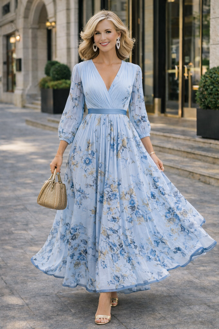 Heike | Floral Sleeveless V-Neck Maxi Dress