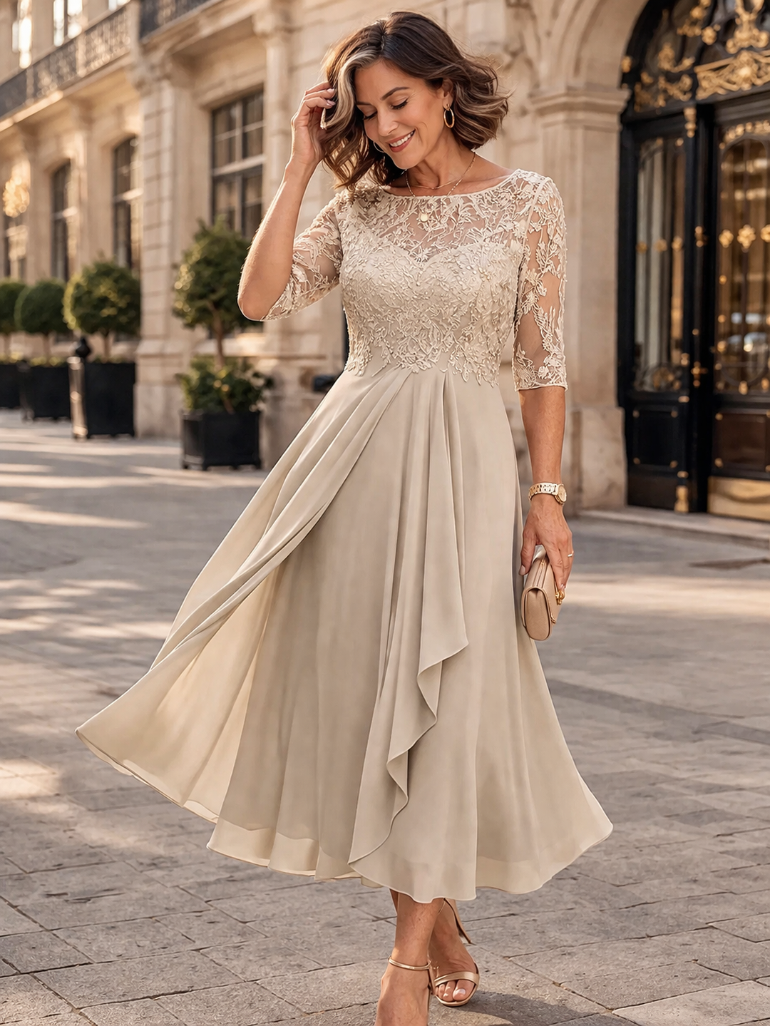 Lea | Elegant Lace Midi Dress