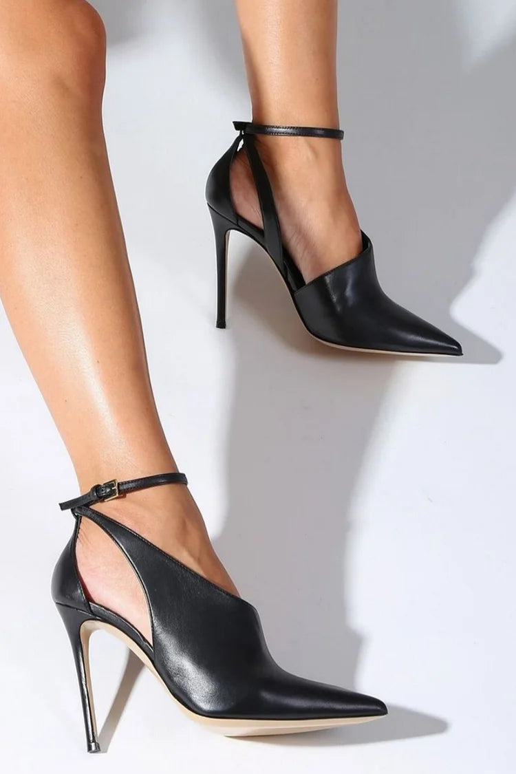 Ottilie – Pointed Heeled Shoes with Ankle Strap