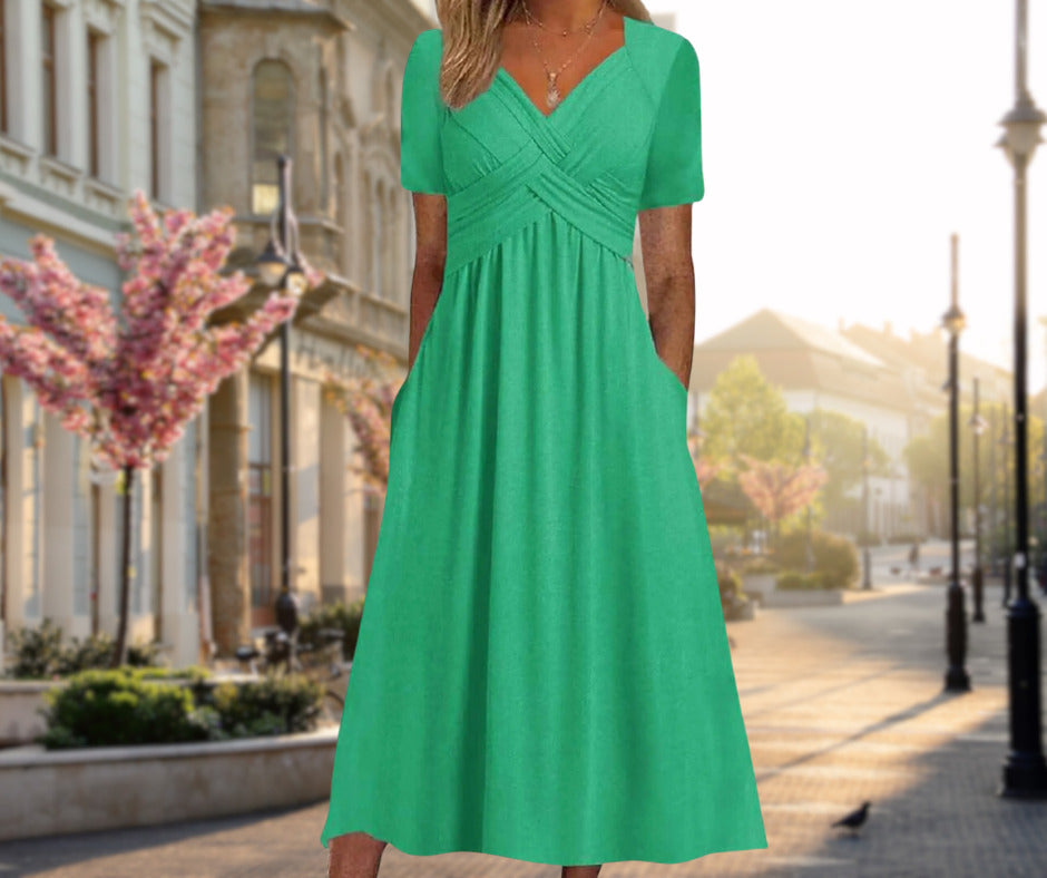 Lauren | Elegant Wrap Silhouette Midi Dress