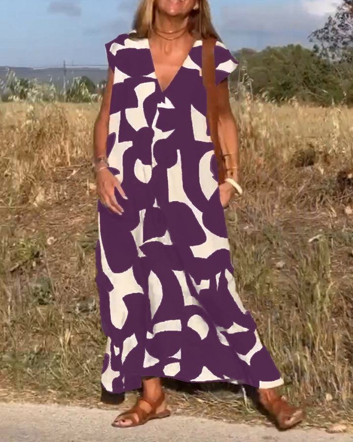 Vivian | Leopard-Print Panel Dress with Puff Sleeves and Striped Shirt