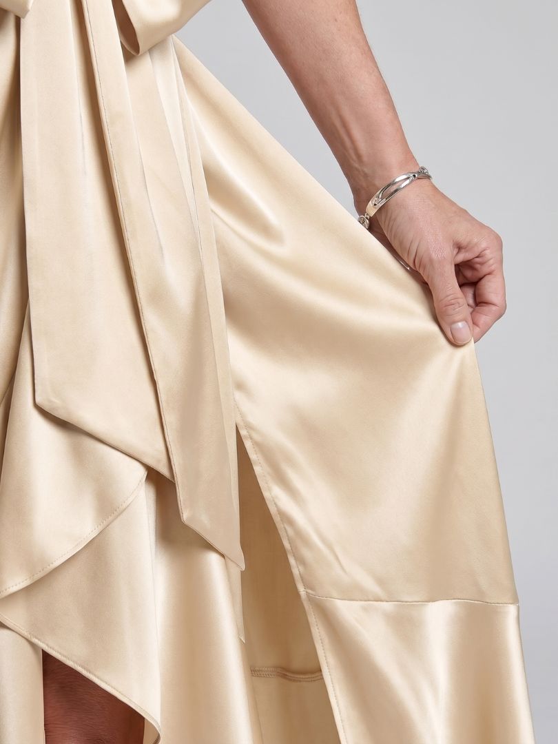 Bailey | Halter Neck Wrap Asymmetric Hem Midi Dress