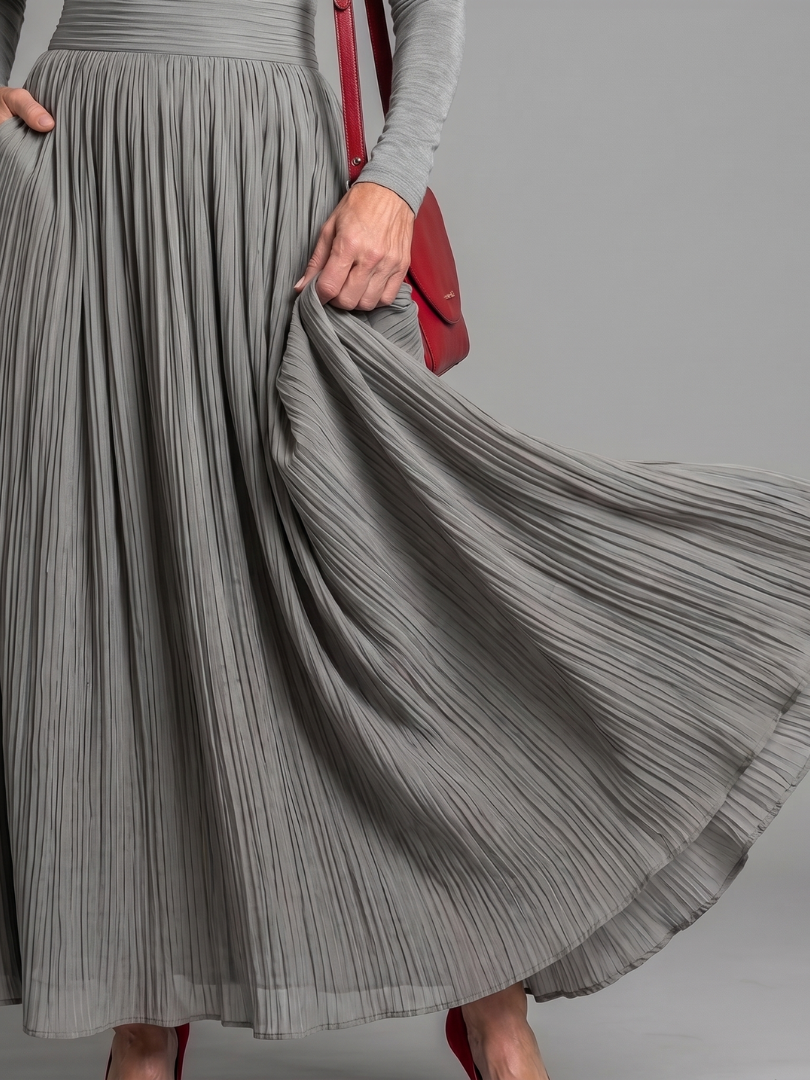 Sadie | Long Sleeve Turtleneck Defined Waist Midi Dress