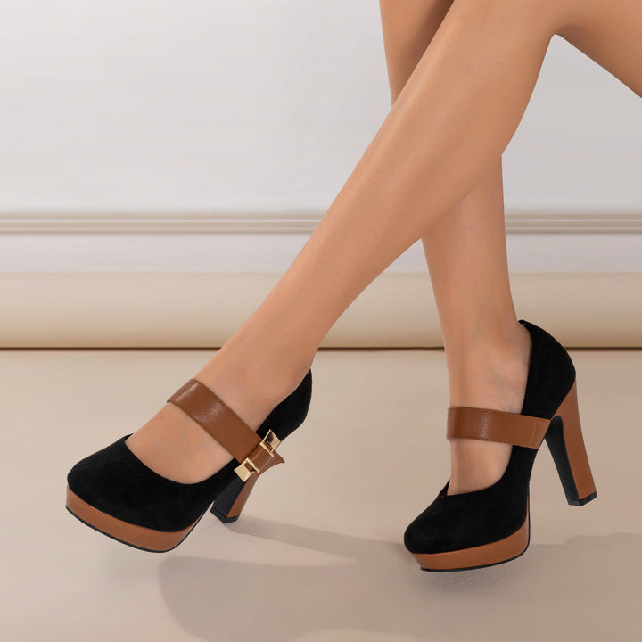 Chantrel - Elegant pumps with square Heels