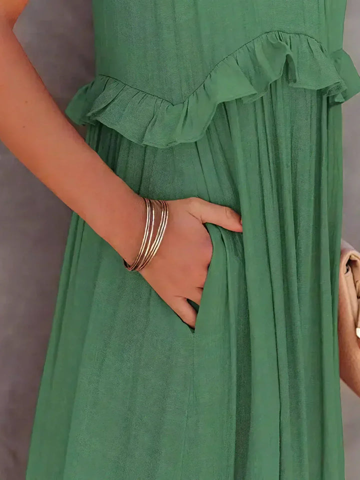 Emilia | Halter Ruffle Maxi Dress
