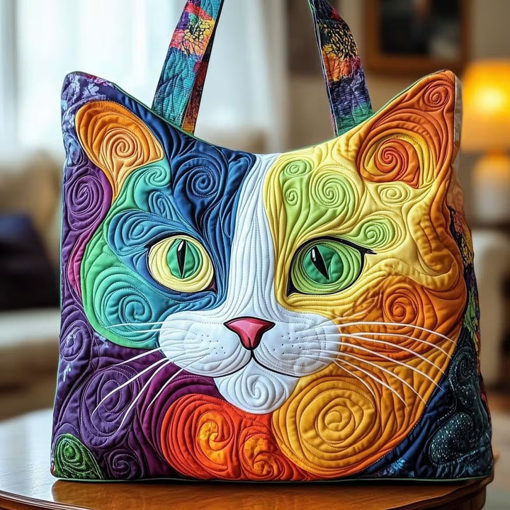 Cat Face Patchwork | Quilted Tote Bag