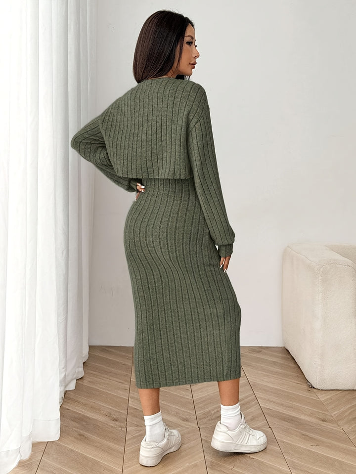 Alexa | Elegante Long Sleeve Top and Jacket Set