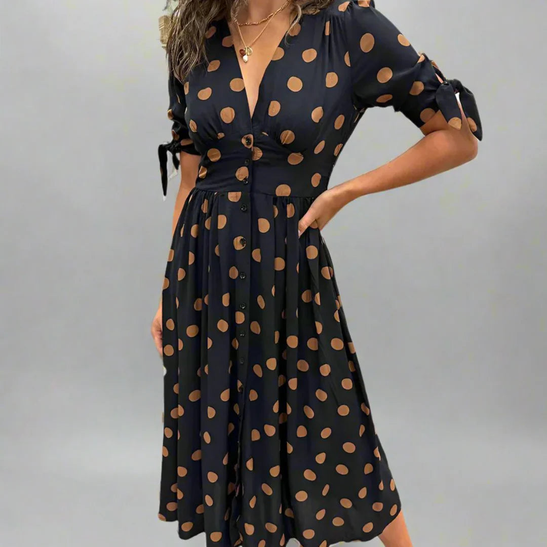 Vivian | Modern Polka Dot Dress
