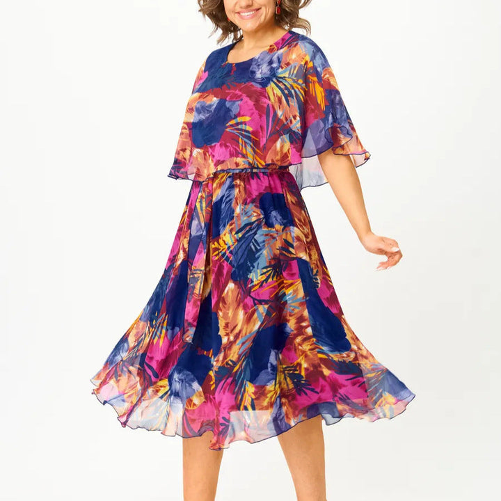 Amelia | Vibrant Print Midi Dress