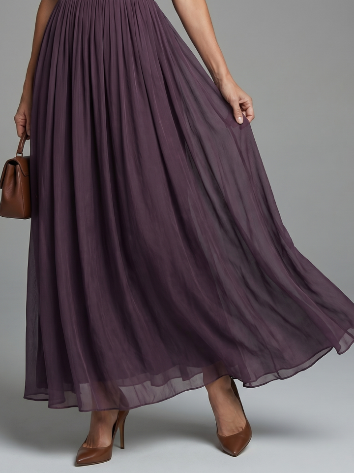 Avery | Gathered Waist Keyhole Maxi Dress