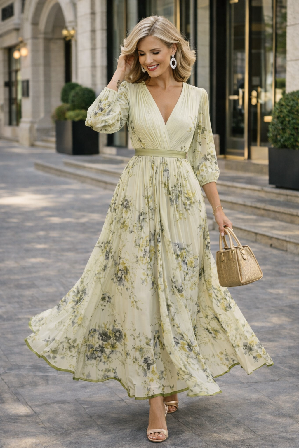 Heike | Floral Sleeveless V-Neck Maxi Dress